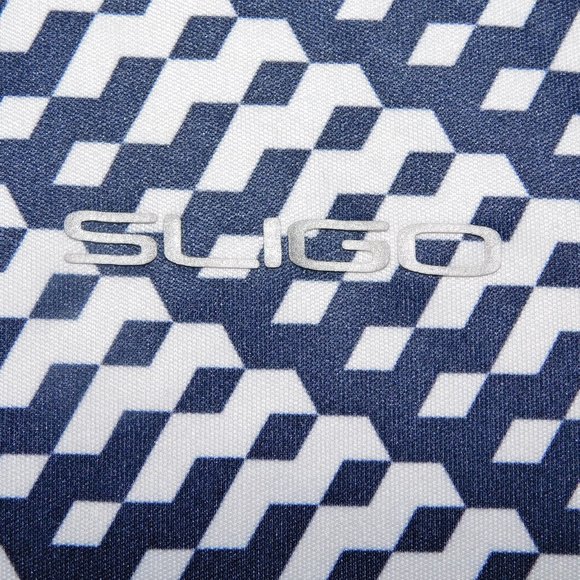 SLIGO Mens M Blue White Pattern Golf Polo Shirt - Picture 5 of 9